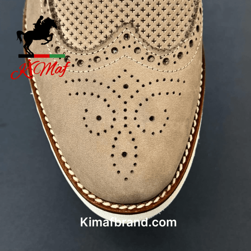 Men's Suede Brogue Oxford Shoes with Perforated Detailing