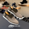 Men's Suede Brogue Oxford Shoes with Perforated Detailing