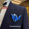 Classic Dark Blue Double-Breasted Suit by Kimaf