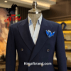 Classic Dark Blue Double-Breasted Suit by Kimaf