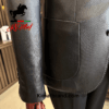Kimaf Classic Black Leather Suit Jacket