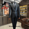 Kimaf Classic Black Leather Suit Jacket