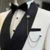 Elegant White Tuxedo Jacket by Kimaf