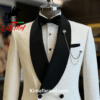 Elegant White Tuxedo Jacket by Kimaf