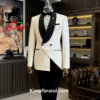 Elegant White Tuxedo Jacket by Kimaf