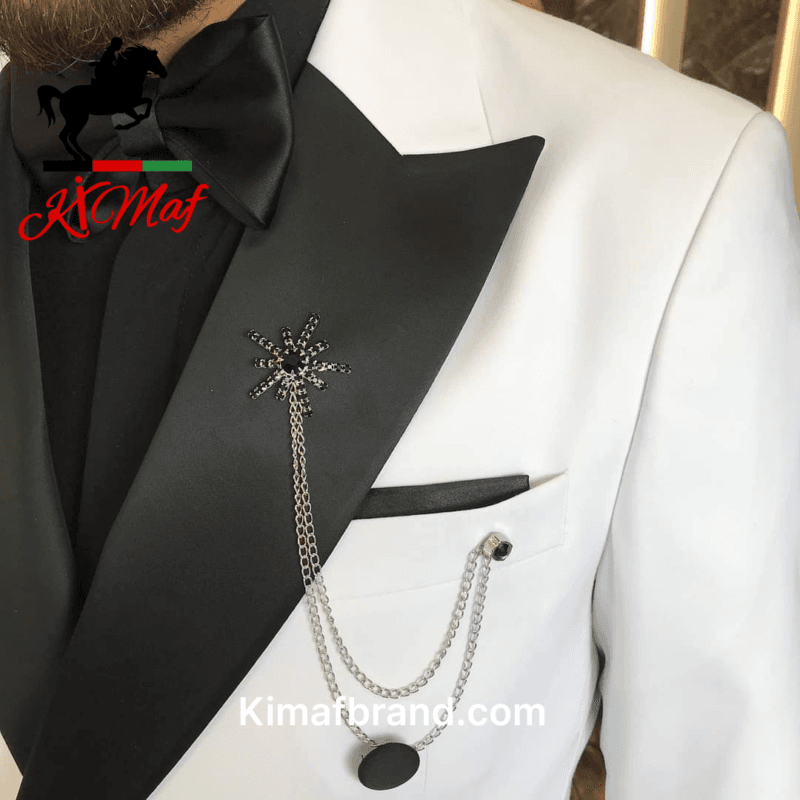 Elegant White Tuxedo Jacket by KimaF