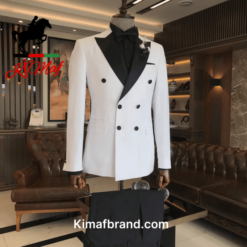 Elegant White Tuxedo Jacket by KimaF
