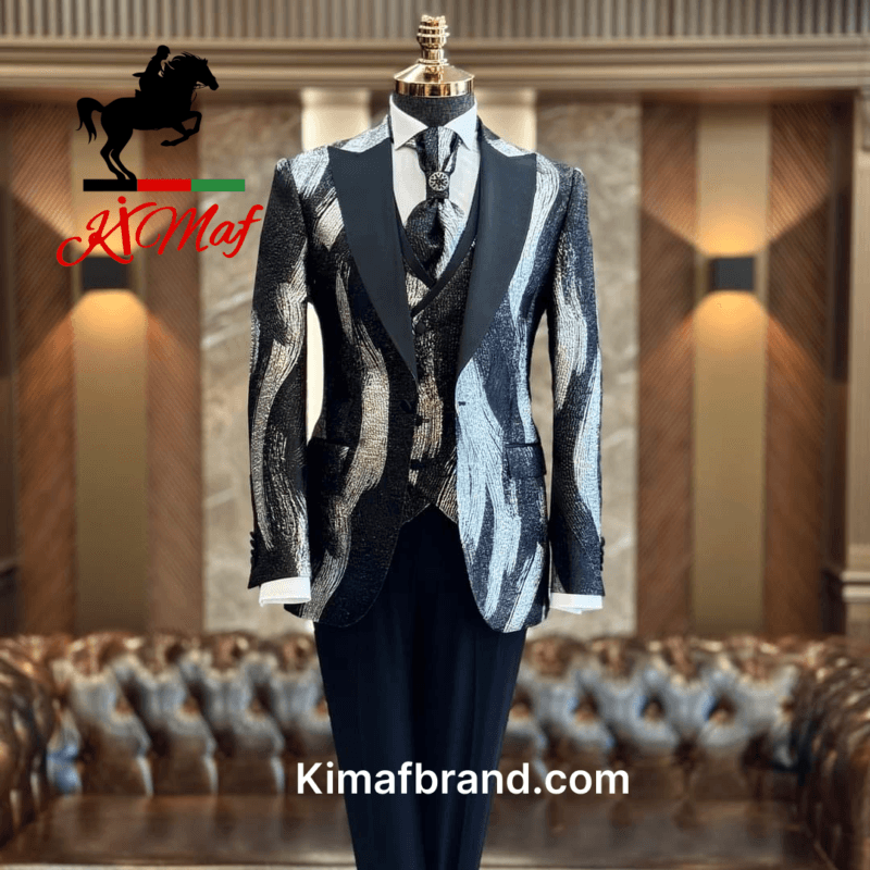 Stylish Black and Silver Tuxedo Jacket by KimaF
