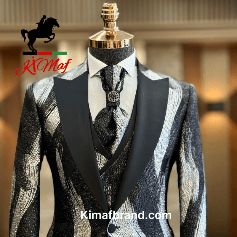 Stylish Black and Silver Tuxedo Jacket by KimaF
