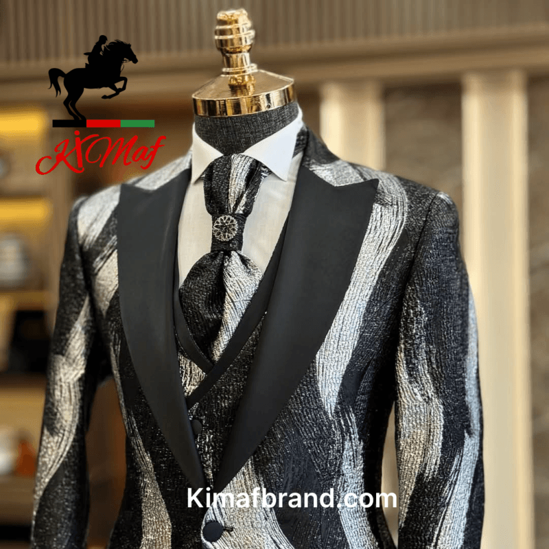 Stylish Black and Silver Tuxedo Jacket by KimaF
