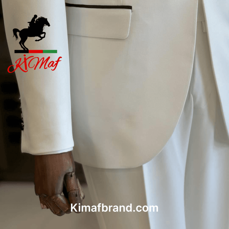 Elegant White Tuxedo Jacket by KX Maf