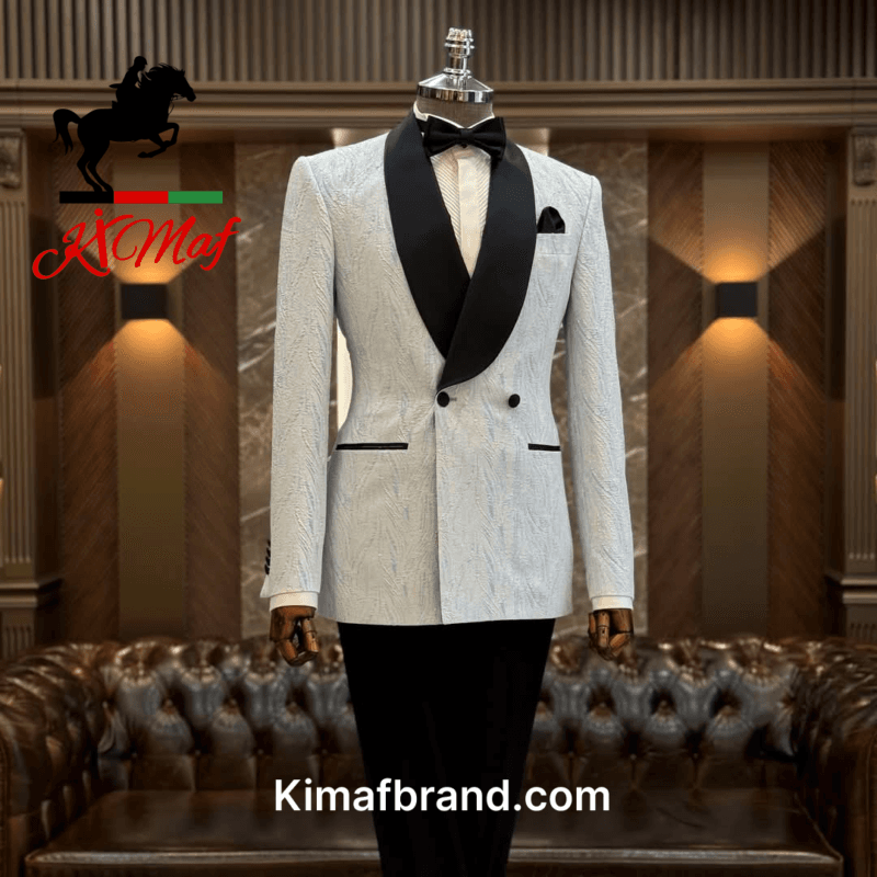 Elegant White Tuxedo Jacket by KimaF