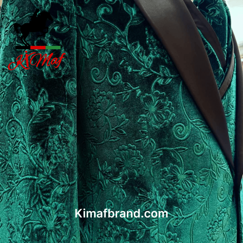 Elegant Dark Green Floral Suit by Kimaf