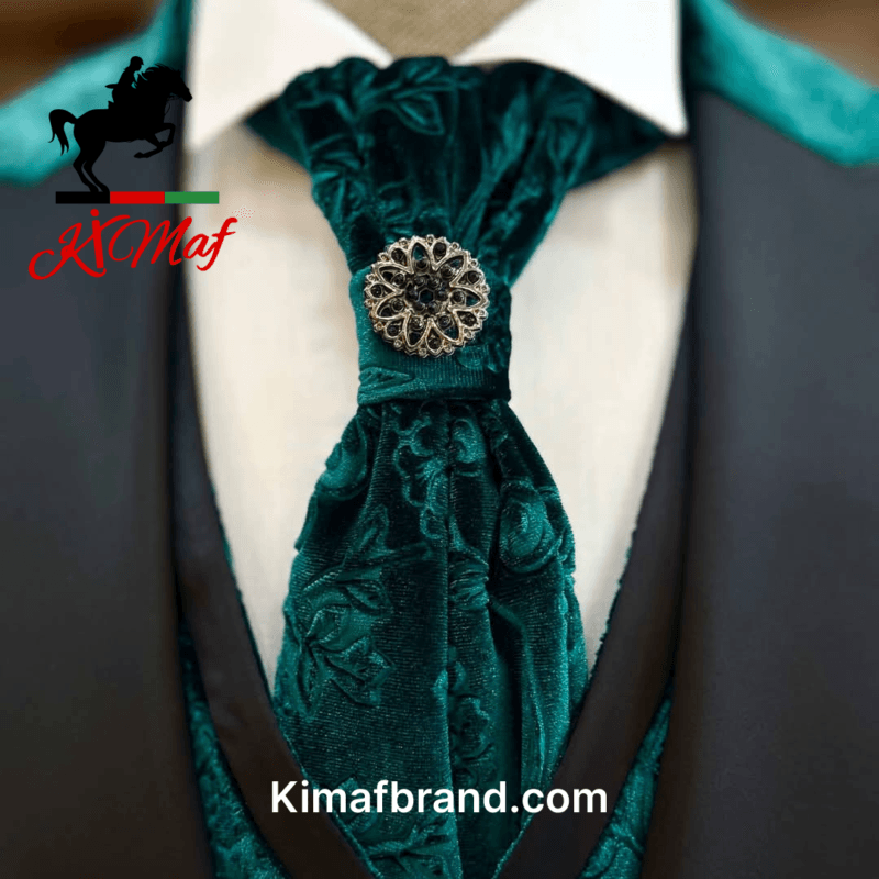 Elegant Dark Green Floral Suit by Kimaf
